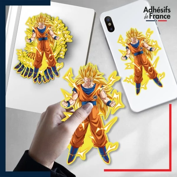 autocollant petit format Dragon ball - Goku Super Saiyan 3