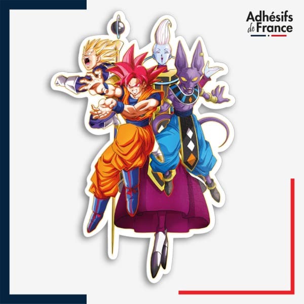 Sticker Dragon ball - Goku Vegeta Beerus et Whis