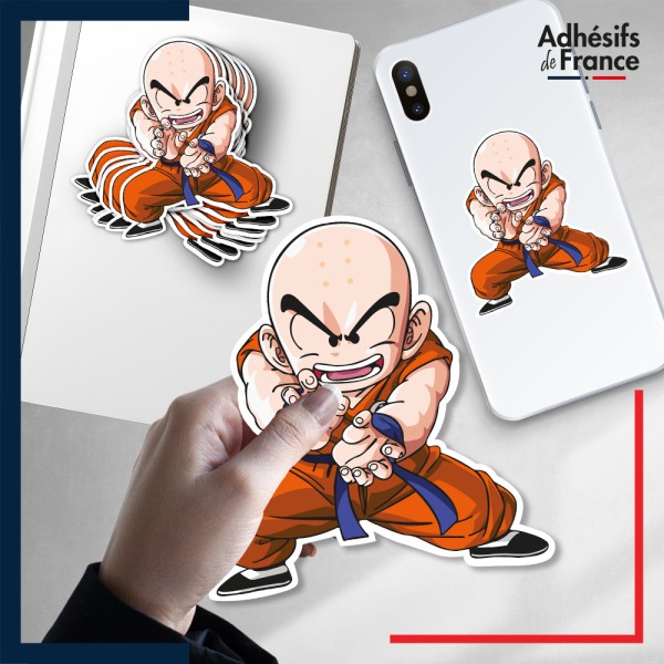 autocollant petit format Dragon ball - Krillin Kamehameha