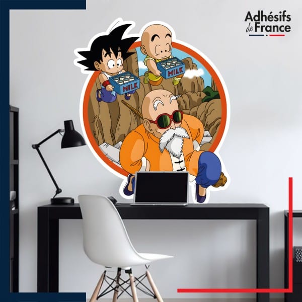 Adhésif grand format Dragon ball - Goku Krillin et Kamé Sennin