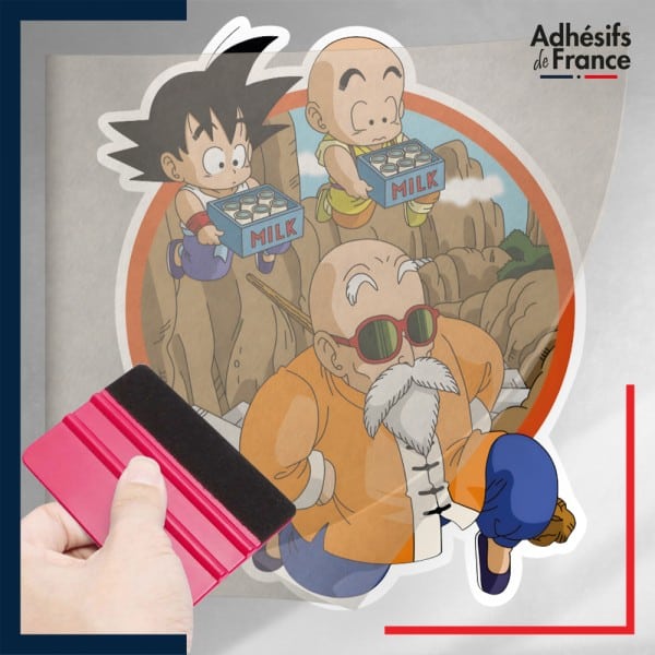 stickers sous film transfert Dragon ball - Goku Krillin et Kamé Sennin