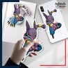 autocollant petit format Dragon ball - Beerus Dieu de la Destruction