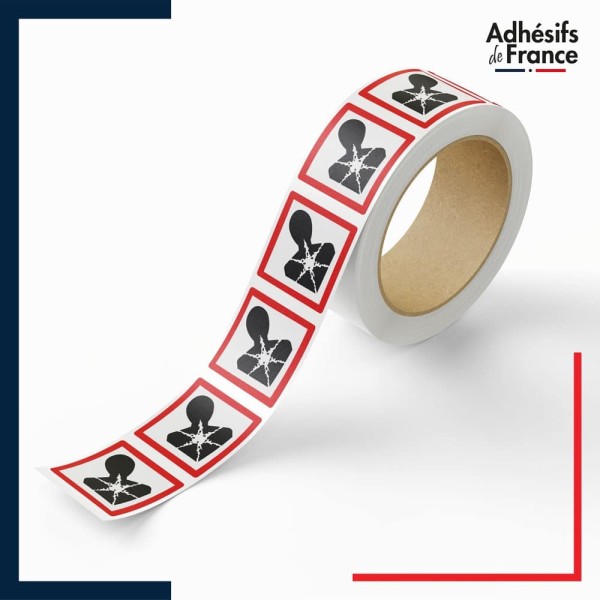 Rouleau d'étiquettes CLP SGH08 risque respiratoire, mutagène, cancérigène ou pour la reproduction