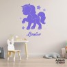 Sticker Licorne étoiles avec prénom personnalisable