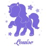 Sticker Licorne étoiles avec prénom personnalisable