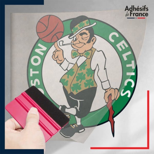 stickers sous film transfert blason basketball - Boston Celtics