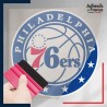 stickers sous film transfert blason basketball - Philadelphia 76ers