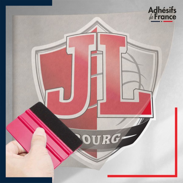 stickers sous film transfert blason basketball - JL Bourg - Jeunesse laïque de Bourg-en-Bresse