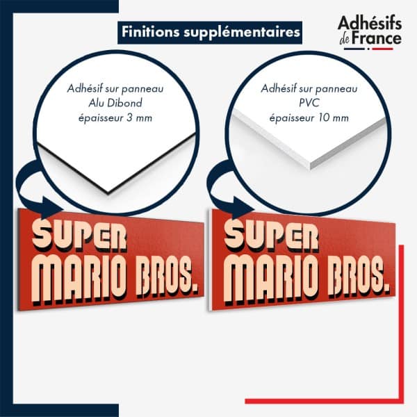 sticker sur plaque aluminium dibond ou panneau PVC Super Mario - Logo super mario bros.