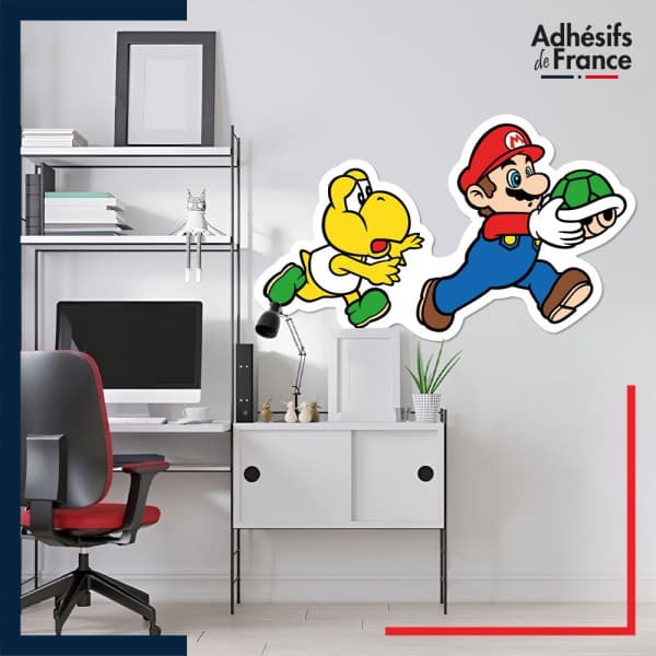 Adhésif grand format Super Mario - Mario et Koopa