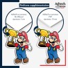 sticker sur plaque aluminium dibond ou panneau PVC Super Mario -  Mario avec coupe