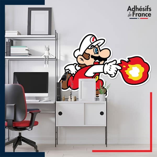 Adhésif grand format Super Mario - Mario de feu