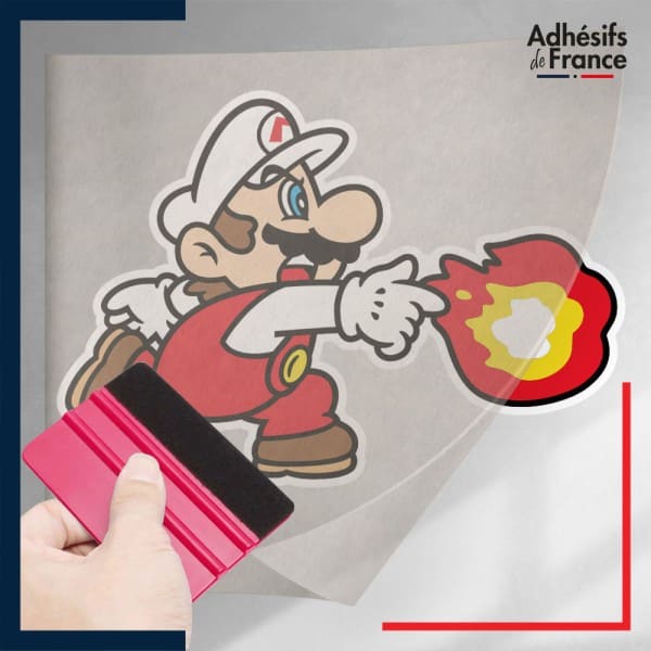 stickers sous film transfert Super Mario - Mario de feu