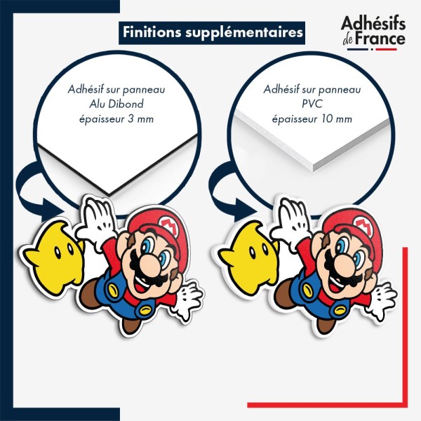 sticker sur plaque aluminium dibond ou panneau PVC Super Mario - Mario Galaxy
