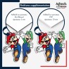 sticker sur plaque aluminium dibond ou panneau PVC Super Mario -  Mario et Luigi