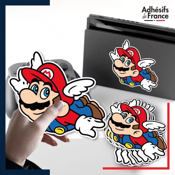 autocollant petit format Super Mario - Mario volant