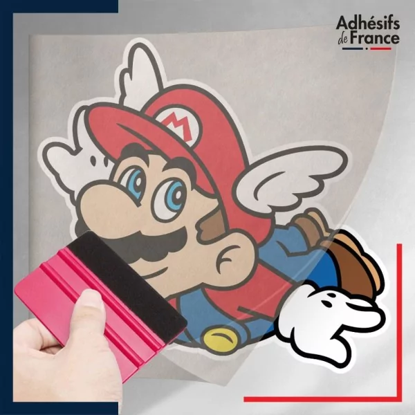 stickers sous film transfert Super Mario - Mario volant