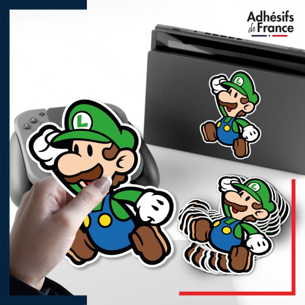 autocollant petit format Super Mario - Paper Luigi