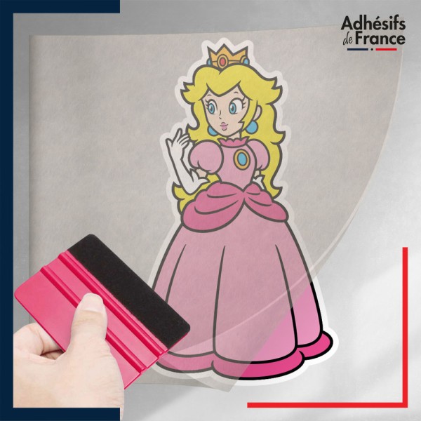 stickers sous film transfert Super Mario - Peach