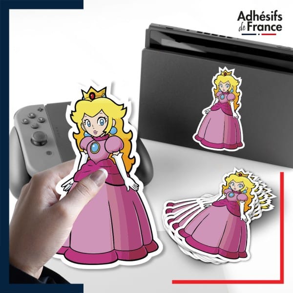 autocollant petit format Super Mario - Princesse Peach