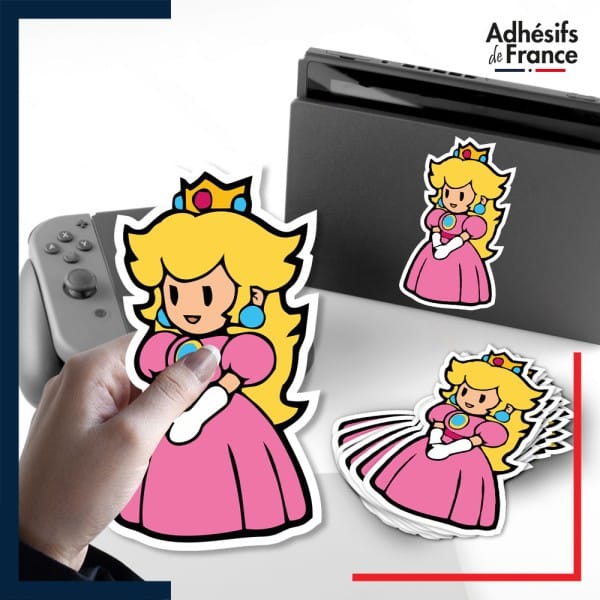 autocollant petit format Super Mario - Paper Peach