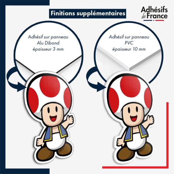 sticker sur plaque aluminium dibond ou panneau PVC Super Mario -  Toad