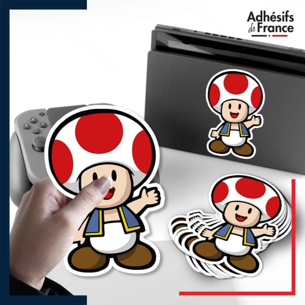 autocollant petit format Super Mario - Toad