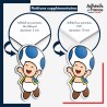 sticker sur plaque aluminium dibond ou panneau PVC Super Mario -  Toad bleu