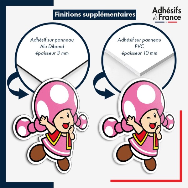 sticker sur plaque aluminium dibond ou panneau PVC Super Mario - Toadette