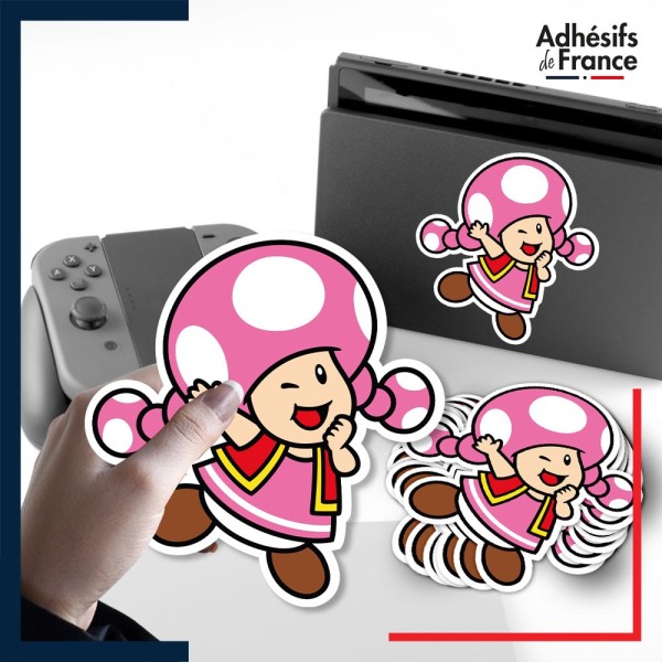autocollant petit format Super Mario - Toadette