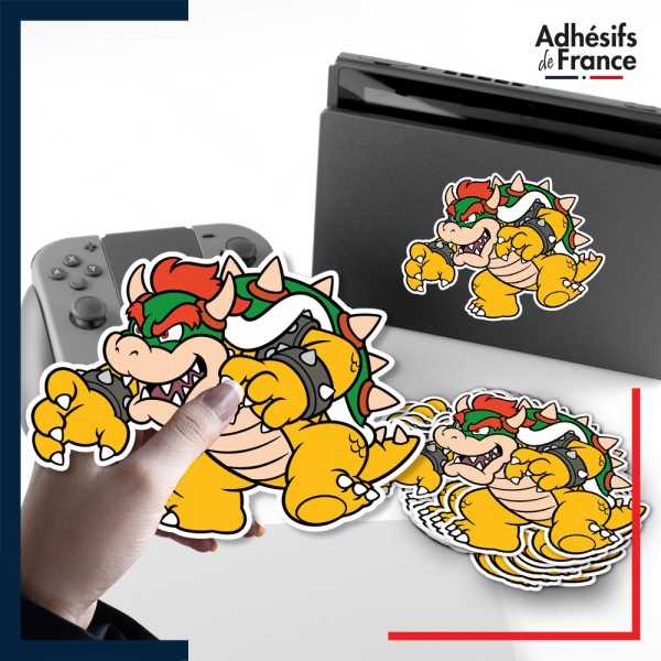 autocollant petit format Super Mario - Bowser