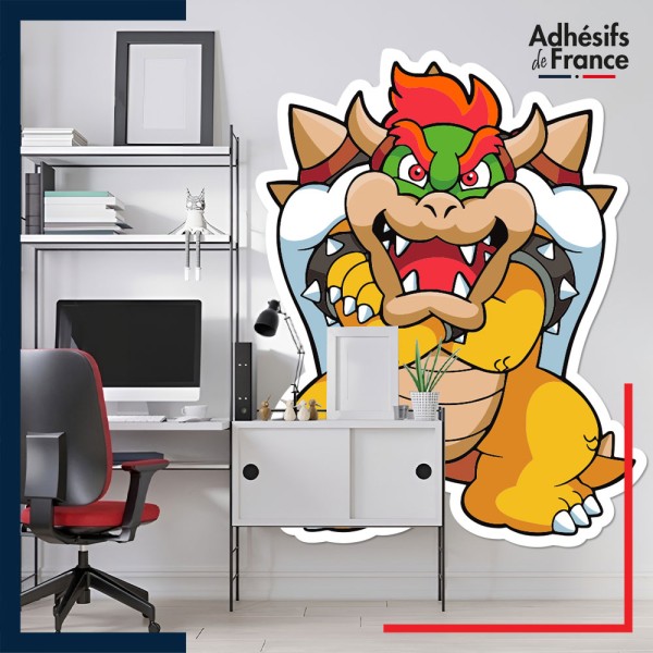 Adhésif grand format Super Mario - Bowser bras croisés