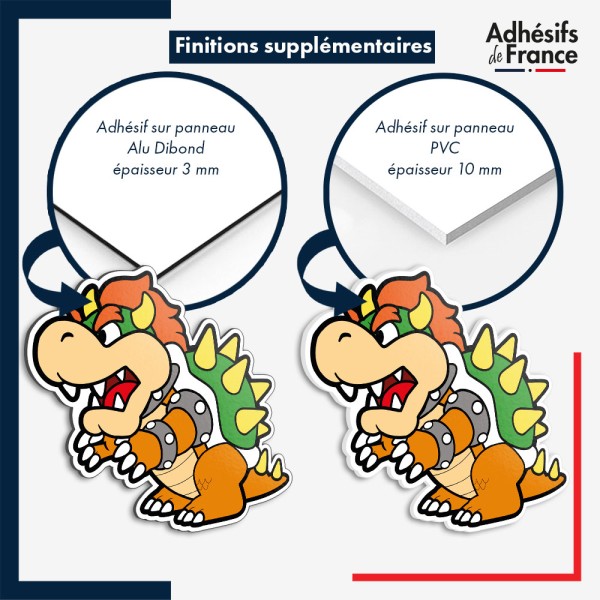 sticker sur plaque aluminium dibond ou panneau PVC Super Mario - Paper Bowser