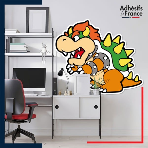 Adhésif grand format Super Mario - Paper Bowser