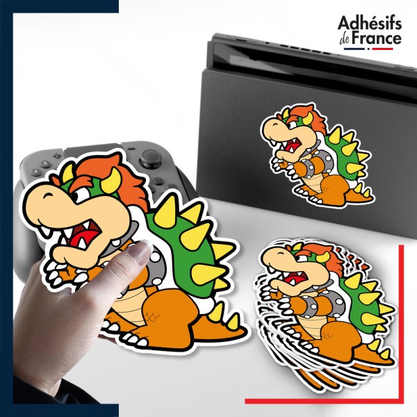 autocollant petit format Super Mario - Paper Bowser