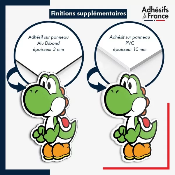 sticker sur plaque aluminium dibond ou panneau PVC Super Mario - Paper Yoshi