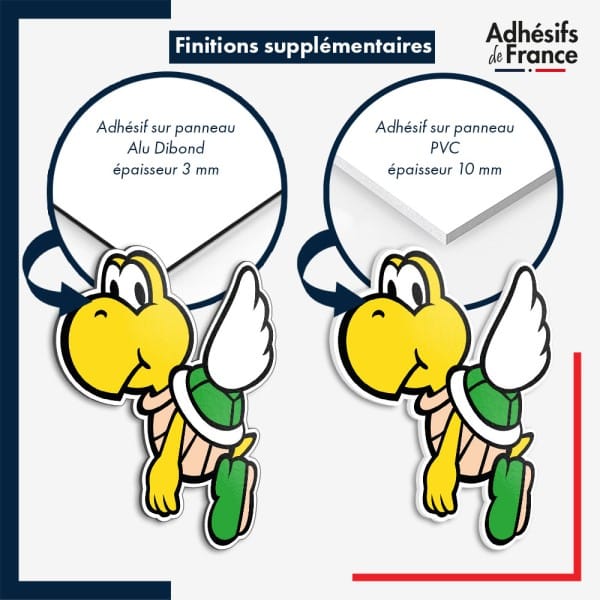 sticker sur plaque aluminium dibond ou panneau PVC Super Mario - Koopa Paratroopa