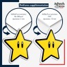 sticker sur plaque aluminium dibond ou panneau PVC Super Mario - Etoile