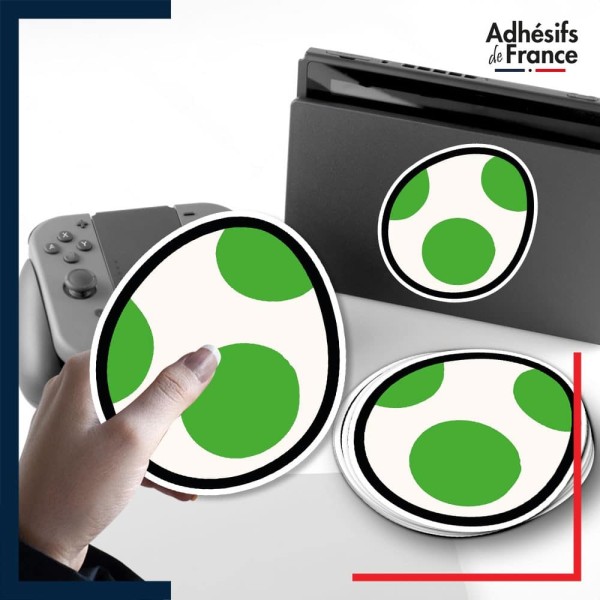 autocollant petit format Super Mario - œuf de Yoshi
