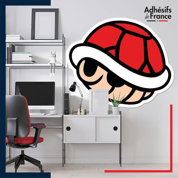 Adhésif grand format Super Mario - Carapace rouge