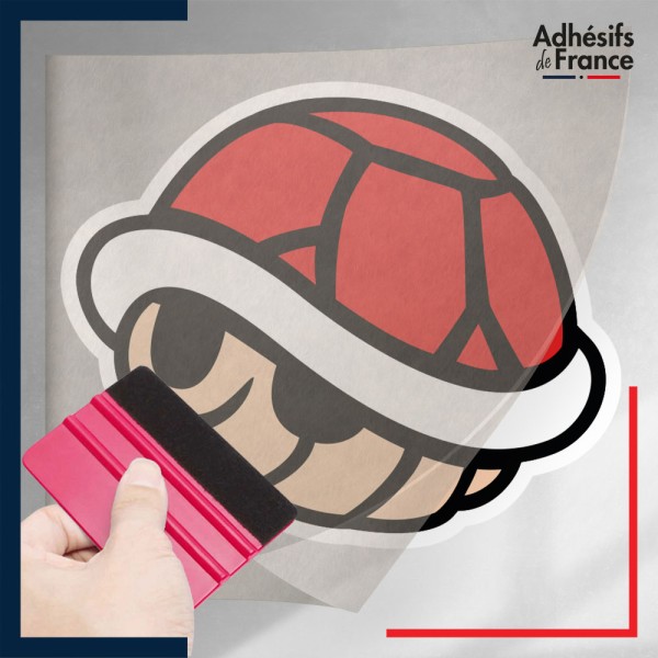 stickers sous film transfert Super Mario - Carapace rouge