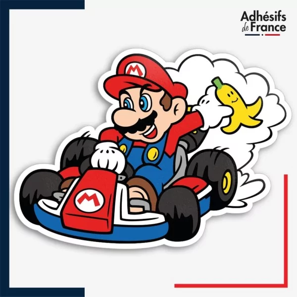 Sticker Super Mario - Mario kart jet de banane