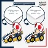 sticker sur plaque aluminium dibond ou panneau PVC Super Mario - Toad kart