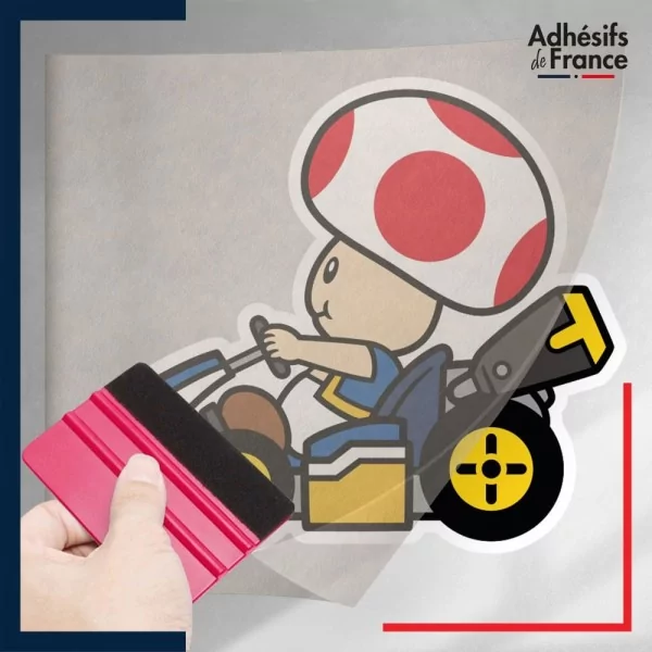 stickers sous film transfert Super Mario - Toad kart