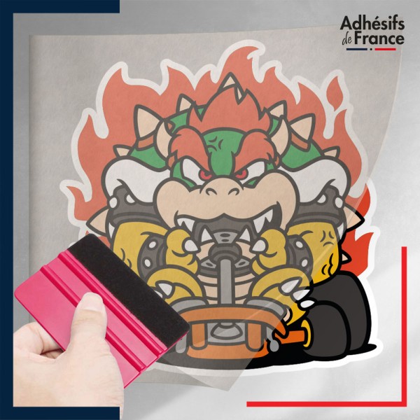 stickers sous film transfert Super Mario - Bowser Kart