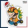 Sticker Super Mario - Bowser Kart et carapace rouge