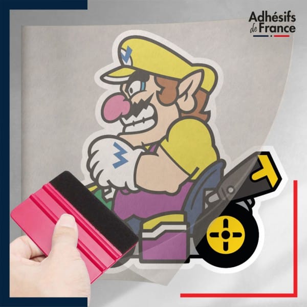 stickers sous film transfert Super Mario - Wario kart