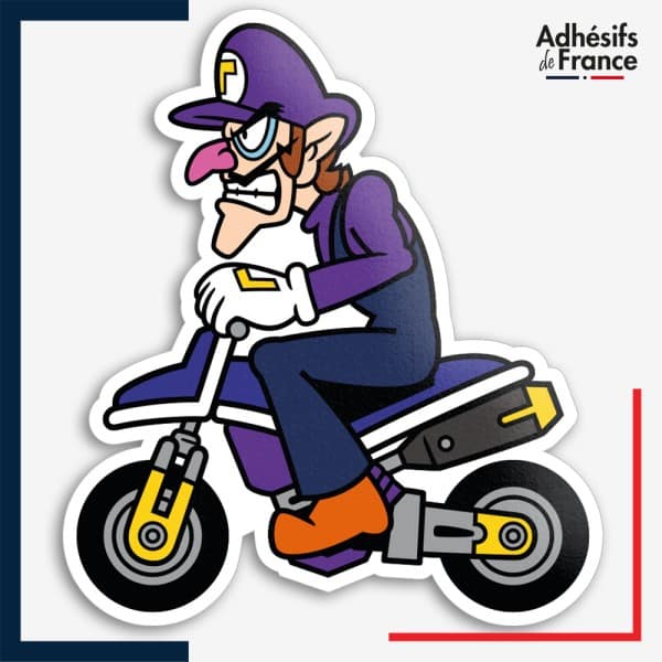 Sticker Super Mario - Waluigi Kart