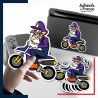 autocollant petit format Super Mario - Waluigi Kart