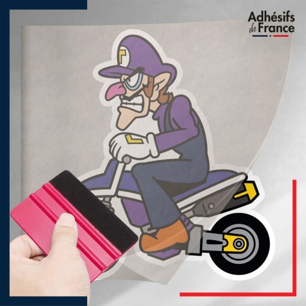 stickers sous film transfert Super Mario - Waluigi Kart